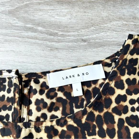 Lark & Ro Leopard Chiffon Blouse Made in USA - Picture 5 of 14